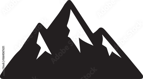 Mountain peak silhouette vector, ideal for landscape, nature, adventure, travel, and outdoor design.