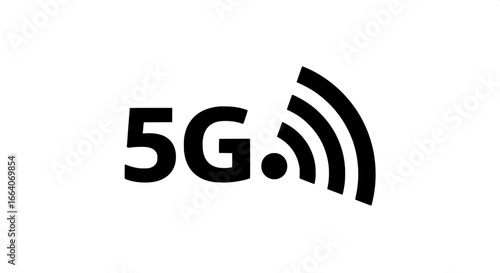 Illustrative symbol for high-speed fifth-generation wireless network technology, representing advanced mobile internet connectivity and rapid data transmission for the modern digital era
