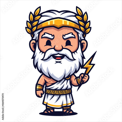 Cute chibi mascot of Zeus