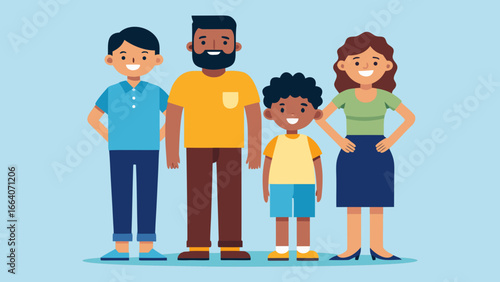 Happy Family of Four Together – Love, Unity, and Togetherness