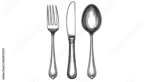 Vintage cutlery illustration