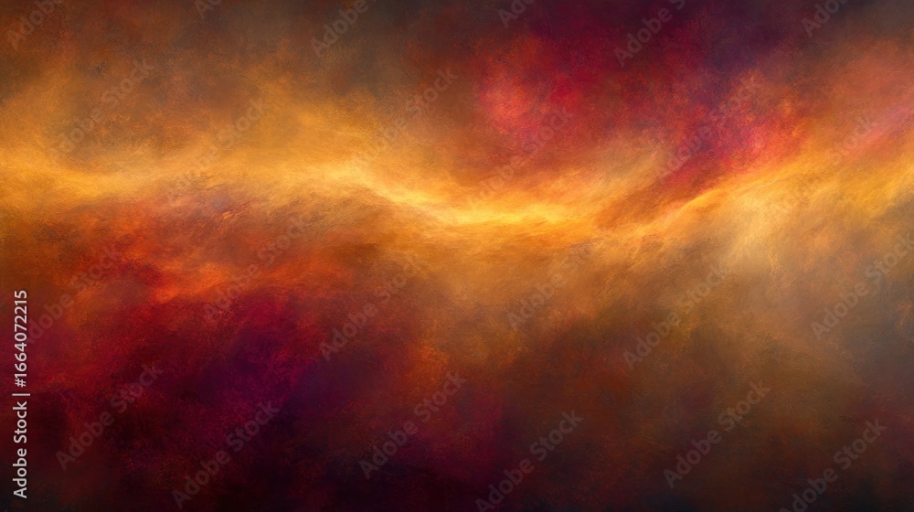 Fototapeta premium Dramatic abstract cosmic background with fiery nebula colors and textured effects