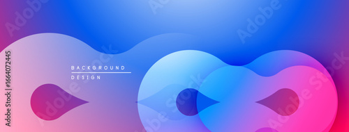 Abstract flowing shapes, vibrant colors blend. Gradient transitions create dynamic visual effect. Modern design element.