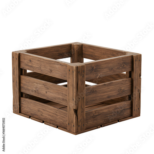 Wallpaper Mural Wooden Crate Box Isolated on White or Transparent Background Torontodigital.ca