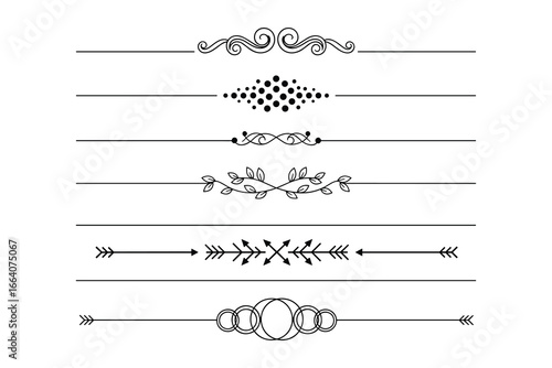 Elegant collection of diverse black decorative dividers for graphical design needs.