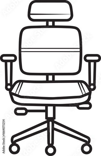 Office Chair icon clean simple outline