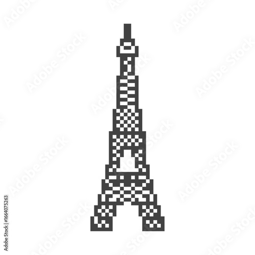 Eiffel tower retro pixel art