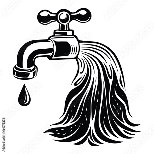 vector illustration of a faucet