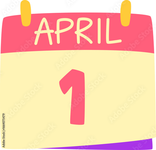 Hand drawn illustration of april fools day decoration. Vector isolated