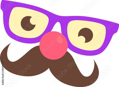 Hand drawn illustration of april fools day decoration. Vector isolated
