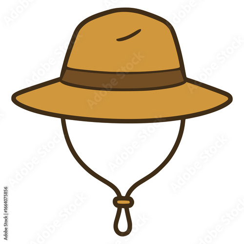 hiking hat accessories flat color vector illustration template design