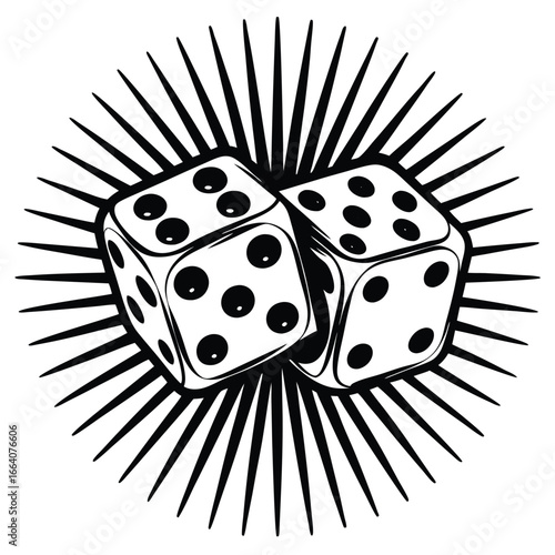 dice on a black background