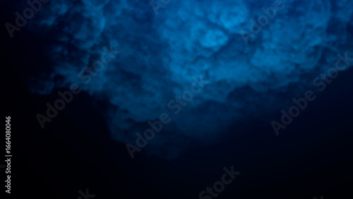 Wallpaper Mural Mysterious deep blue underwater nebula or smoke swirling in darkness, abstract background. Torontodigital.ca