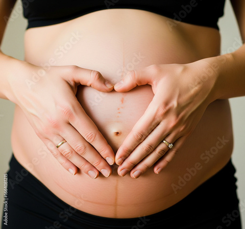 Wallpaper Mural Pregnant woman holding her stomach  Torontodigital.ca