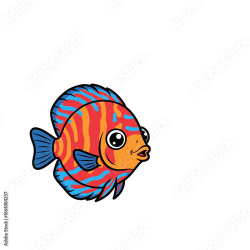 Cartoon Discus Fish Illustration