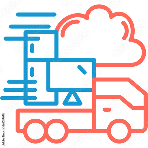 Electronics Shipping line color icon