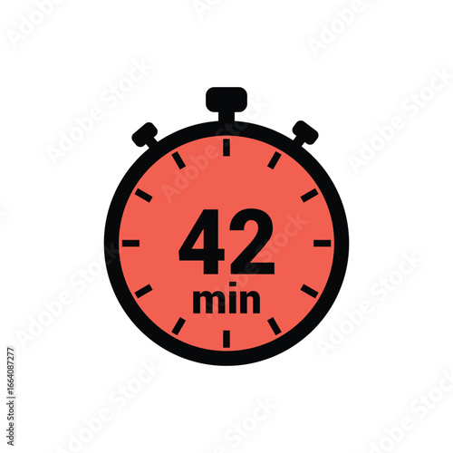 min 42 time icon vector design illustration background