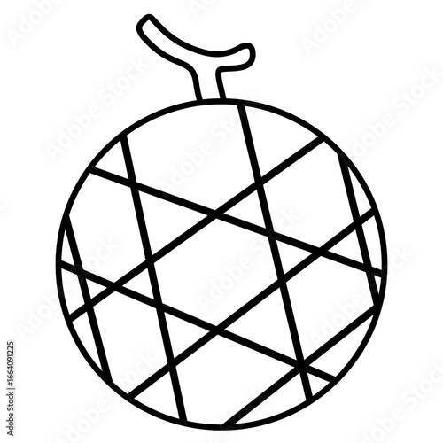 melon fruit cute doodle illustration