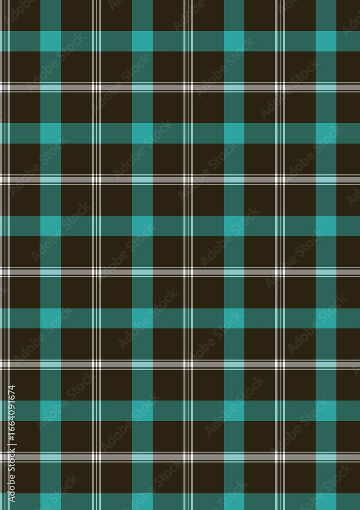 Obraz premium Plaid fabric pattern, blue, brown, cream, seamless for textiles, and for designing clothes, skirts or decorative fabrics. Vector illustration.