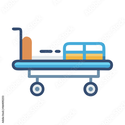 Vector illustration of hospital gurney isolated on black background