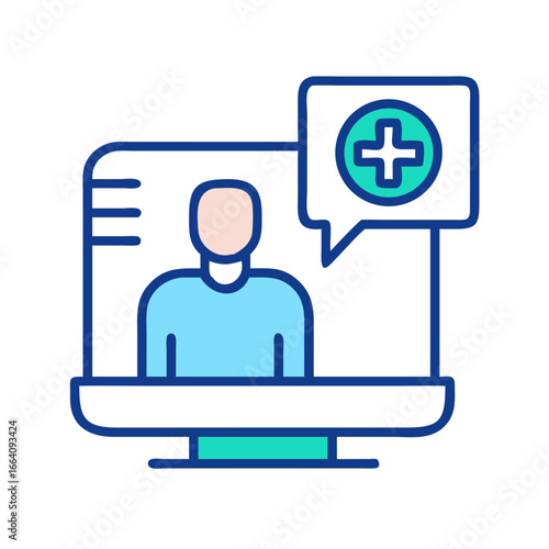 Online doctor consultation concept with telehealth technology design