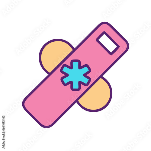 Medical alert badge icon centered against dark background image