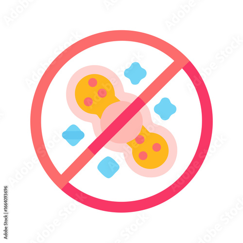 No virus or infection symbol flat style illustration