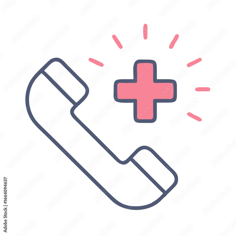 Obraz premium Emergency call icon illustration for healthcare assistance services