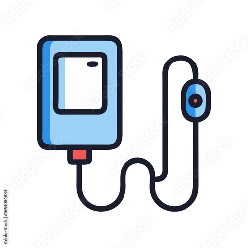 Stylized digital illustration of a blood pressure monitoring device