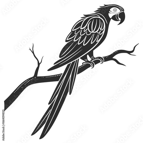 vector illustration of a bird on a branch