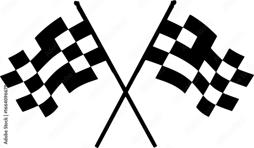 Fototapeta premium set of two crossed checkered Flag NASCAR Racing 