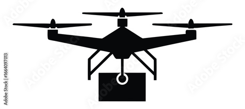 Drone delivery with a package showcasing modern logistics and efficiency