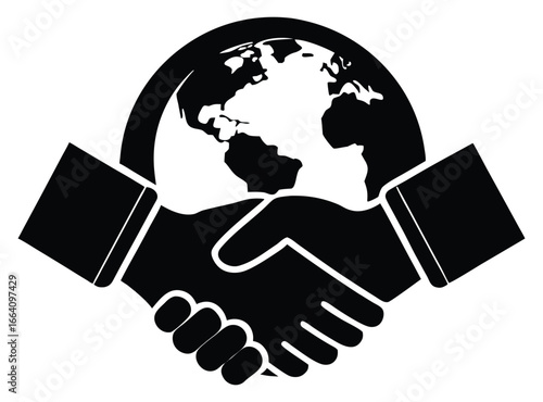 Global partnership handshake symbolizes international collaboration and business agreements for growth