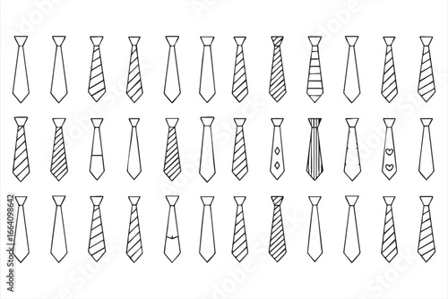 Necktie Design Collection Featuring Stripes and Patterns for Apparel