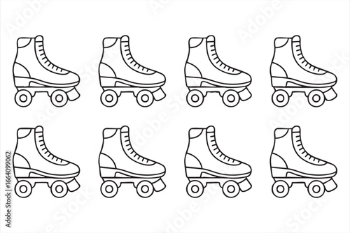 Inline Skates Silhouette for Roller Skating and Active Lifestyle Designs