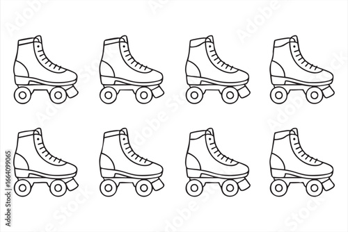 Rollerblades and Skate Shoes Icons for Sport and Fitness Branding