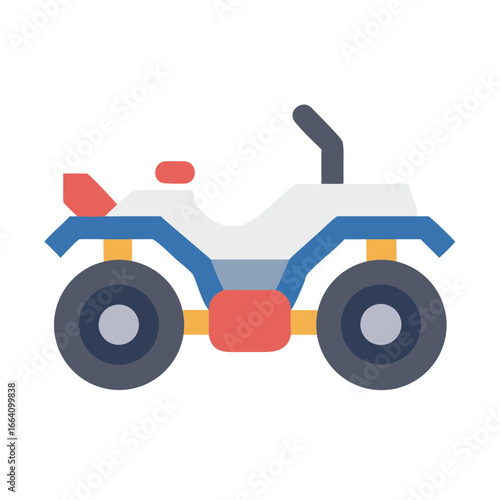 Flat vector illustration of ATV on black background, perfect for designs