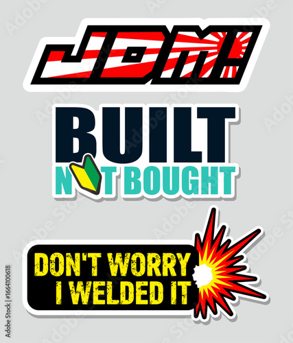 Funny Japanese Car Stickers in Vector