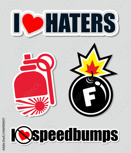 Funny Japanese Car Stickers in Vector