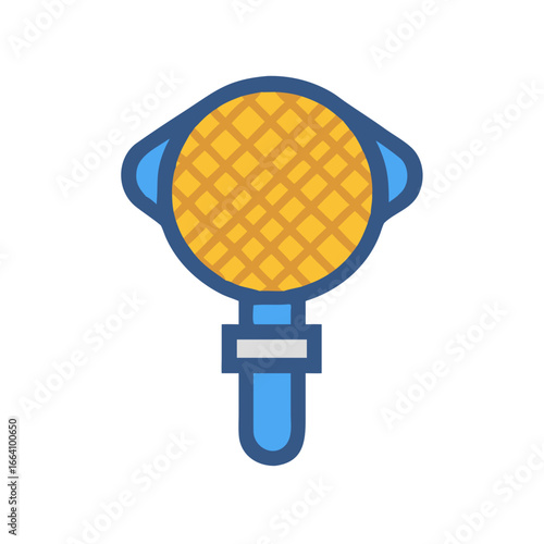 Modern style icon of a cocktail strainer in blue and gold color