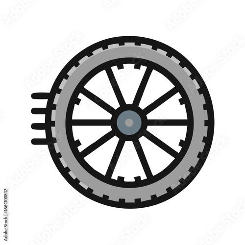 Monochrome gearwheel illustration for engineering concepts on a black background design