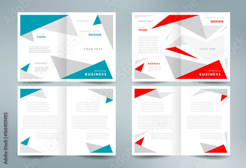 Business brochure set design template folder booklet abstract figure polygonal