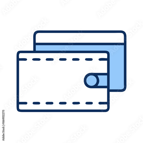 Stylized icon of wallet with credit card on black