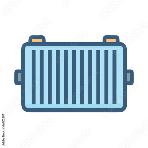 Radiator Icon Vector Illustration: Heating System Element, Graphic Design, Technology Concept