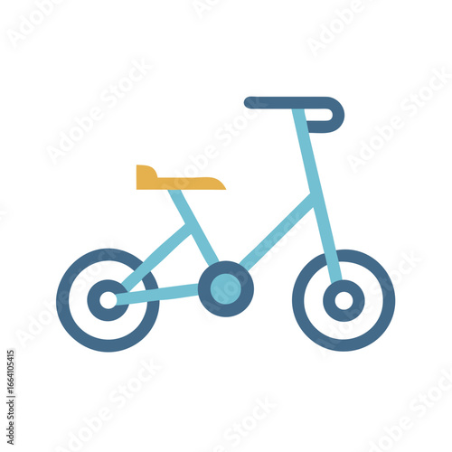 Simple flat design of a child's bicycle with retro aesthetic elements