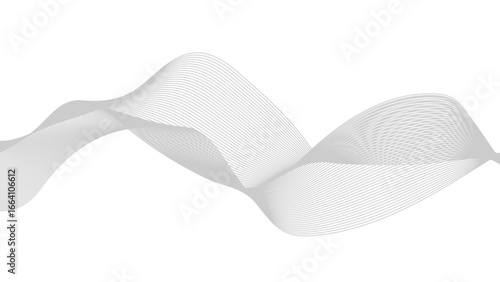 Abstract wave element for design. Digital frequency track equalizer. Vector illustration. Wave with lines created using blend tool. 