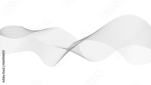 Abstract vector background with black wavy lines. Abstract wave element for design. Digital frequency track equalizer.