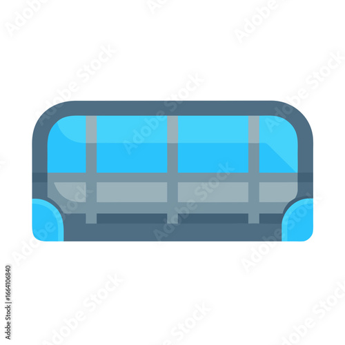 Modern Low Sofa in Blue and Gray Flat Style Illustration Isolated