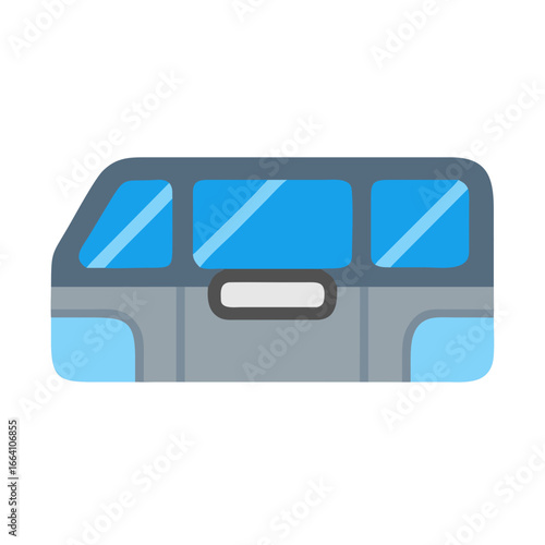 Simplified graphic representation of a side door on a minibus or van