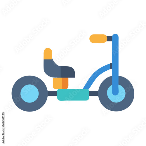 Simple illustration of a child's tricycle on a black background design